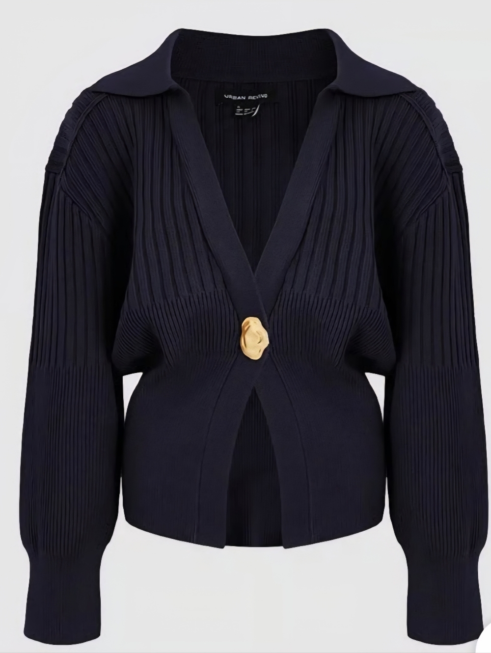 URBAN REVIVO Navy Sweater Cardigan w/ Gold Accent Button XL - NWT
